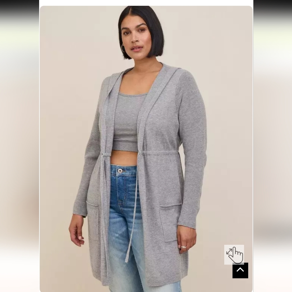 Torrid Everyday Plush Anorak Hooded Cinched Waist Sweater 2X